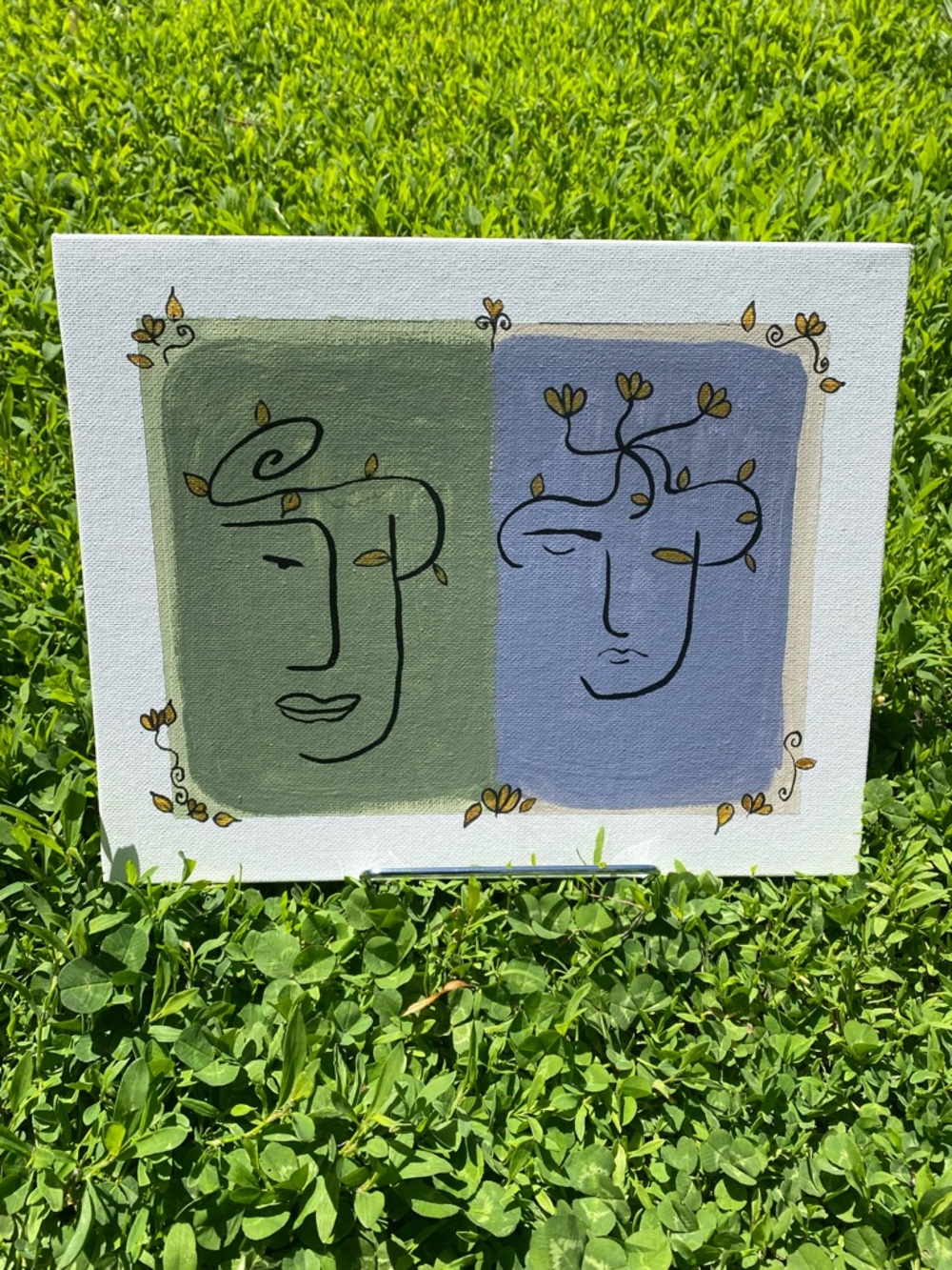Abstract Dual-Tone Art Painting